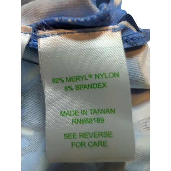 Lilly Pulitzer Karina Blue Pink 3/4 Sleeve Tunic Zanzibar Fish UPF 50 Size Large - Picture 7 of 7